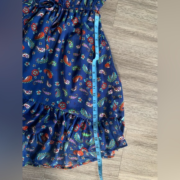 Blue dress with elastic waist - Picture 10 of 11